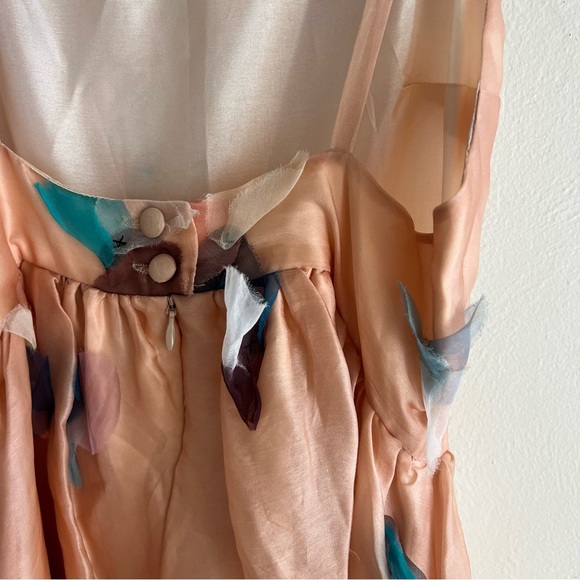 Rachel Antonoff Peach Dress 3D Petal Floral Sheer Pastel Designer 2015 Line 8 - Picture 7 of 9